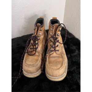 ROCKROOSTER Steel Toe  Work Boots for Men,Wedge Size 9.5